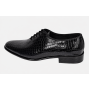 Pantofi eleganti barbati din piele naturala Havana Croco Lac Negru